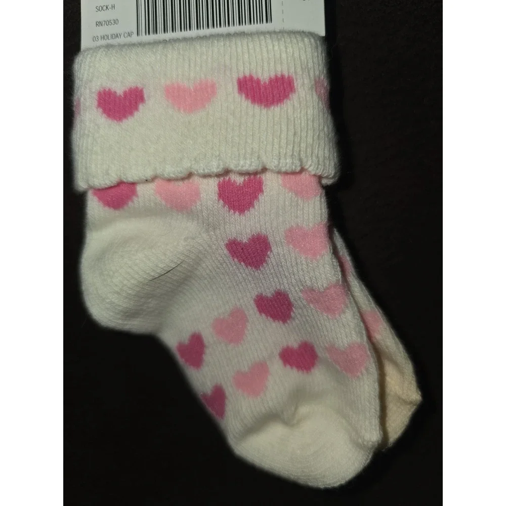 Gymboree vintage heart valentine's day socks size 3 12 months shoe 01 to 03 nwt